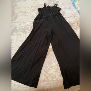 Black wide leg jumper